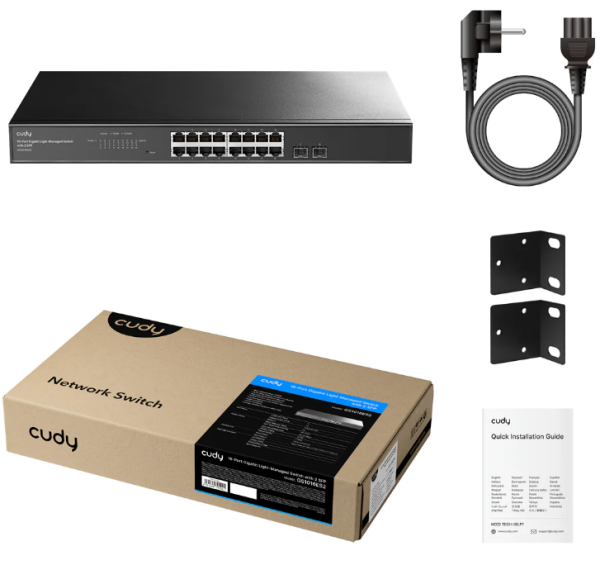 Cudy GS1016ES2,16-Port Gigabit Light-Managed Switch with 2 SFP,10/100/1000 Mbps - Slika 4