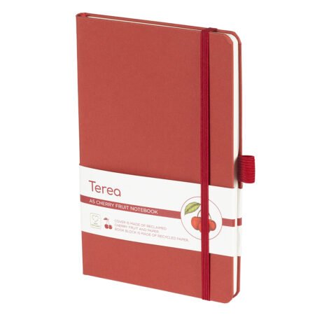 TEREA, notes a5, korica: mešavina bio materijala i papira, crveni