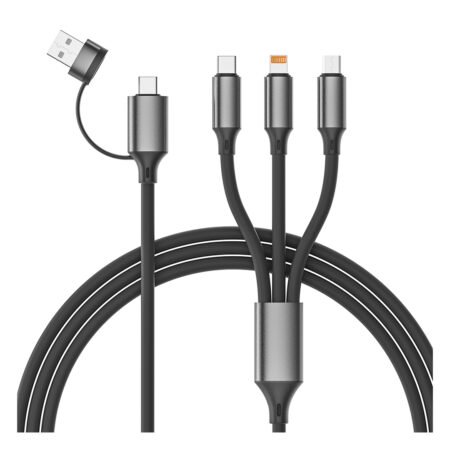 SYNERGY 6IN1, usb type-c kabl za punjenje i prenos podataka, 6 u 1, 65w, crni