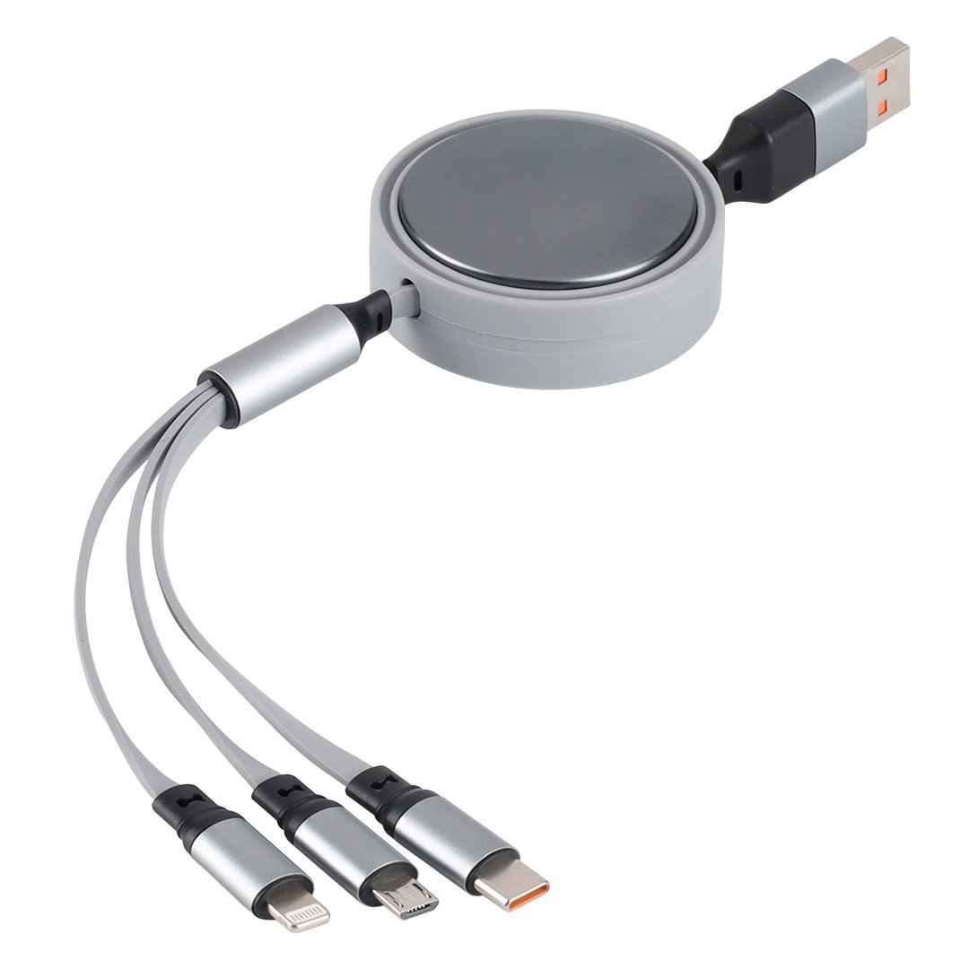 INDUCTOR 60W 6IN1, usb type-c kabl za punjenje i prenos podataka, 6 u 1, 60w, sivi