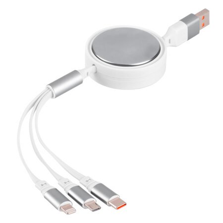 INDUCTOR 60W 6IN1, usb type-c kabl za punjenje i prenos podataka, 6 u 1, 60w, beli