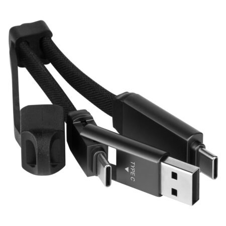 FELIX 2IN1, usb type-c kabl za punjenje i prenos podataka, sa funkcijom priveska za ključeve, 2 u 1, 60w, crni