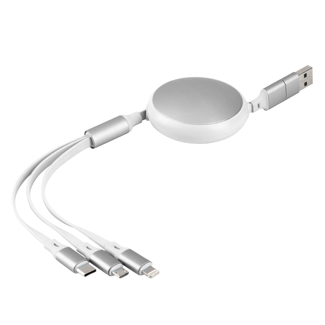 KEPLER 6IN1, usb type-c kabl za punjenje i prenos podataka, 6 u 1, 60w, beli