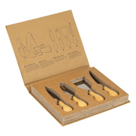 FORMAGGIO, set pribora za sir sa drvenom drškom, 4/1, bež