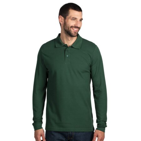 AZZURRO II LSL, pamučna polo majica dugih rukava, 180 g/m2, tamno zelena