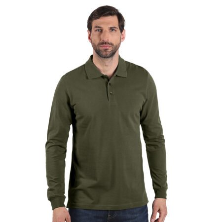 AZZURRO II LSL, pamučna polo majica dugih rukava, 180 g/m2, maslinasta