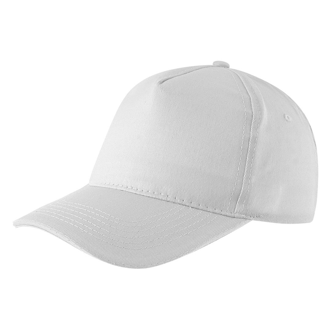 BASEBALL, kačket sa 5 panela, čičak kopča, beli