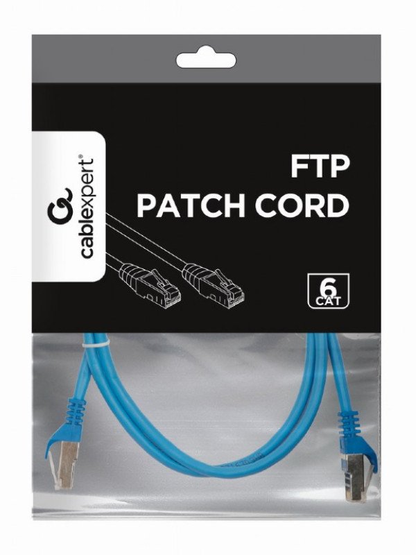 PP6-1M/B Gembird Mrezni kabl, CAT6 FTP Patch cord 1m blue