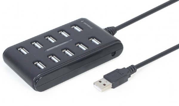 UHB-U2P10P-01 Gembird 10-port USB 2.0 HUB, black A - Slika 2