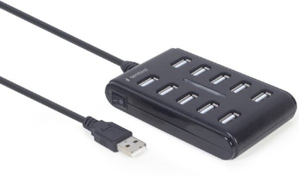 UHB-U2P10P-01 Gembird 10-port USB 2.0 HUB, black A