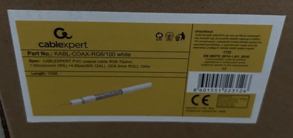 KABL-COAX-RG6/100 white (X553) koaksialni kabl RG6 bez konektora, conductivity 18%,6.5mm,100m - Slika 3