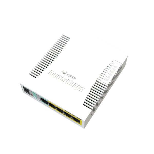 MikroTik RB260GSP, Switch, CSS106-1G-4P-1S, 5x RJ45 1000Mb/s, 1x SFP, 4x Passive PoE (55) - Slika 2