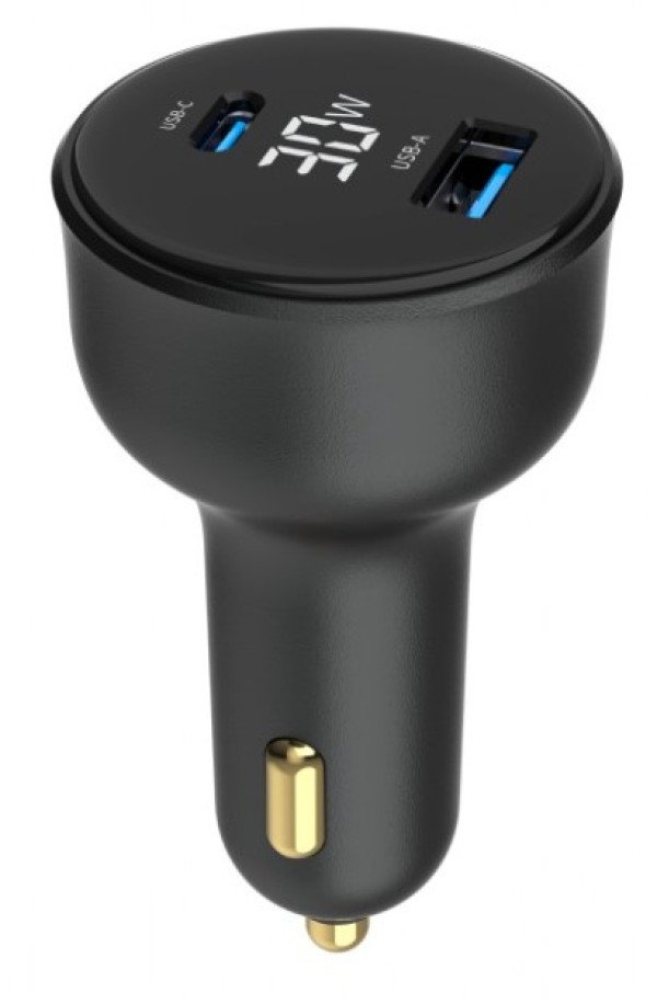 TA-UC-AC2PD30LCD-CAR-01 Gembird 2-port USB brzi punjac za auto, Type-C PD, LCD, 30W, black - Slika 3