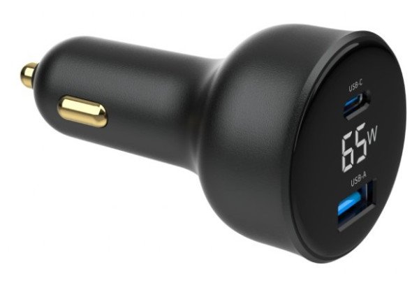 TA-UC-AC2PD65LCD-CAR-01 Gembird 2-port USB brzi punjac za auto, Type-C PD, LCD, 65W, black - Slika 2