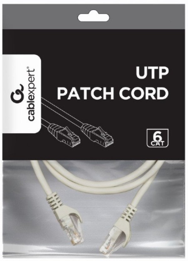 PP6U-CU-1M Gembird Mrezni kabl, CAT6 BAKARNI UTP Patch cord 1m grey - Slika 2