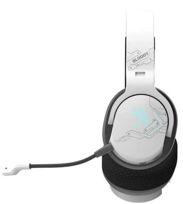 A4-GR370 WHITE A4Tech Bloody gejmerske slusalice sa mikrofonom, BTv5.3+2,4Ghz+kabl, 50mm/16ohm, RGB - Slika 4