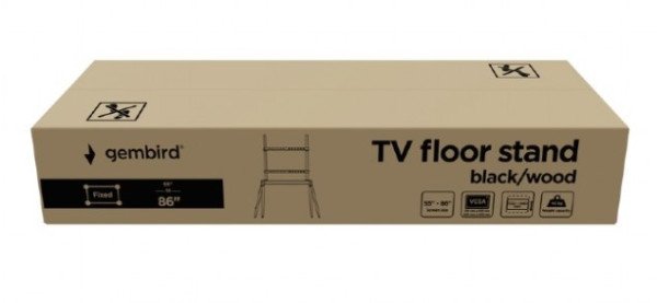 TVS-86F-01-BK Gembird Podno postolje za TV, 55-86inc, crno/drvo - Slika 4