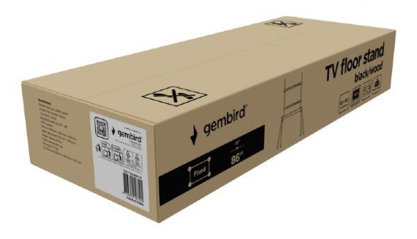 TVS-86F-01-BK Gembird Podno postolje za TV, 55-86inc, crno/drvo