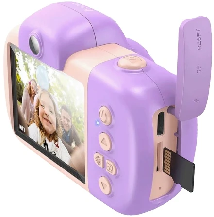 Hoco Decija kamera DV201 Pink 2 IPS LCD, 32 MPx, FullHD, miD,47g,USB-C - Slika 3
