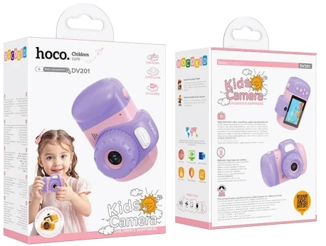 Hoco Decija kamera DV201 Pink 2 IPS LCD, 32 MPx, FullHD, miD,47g,USB-C - Slika 4