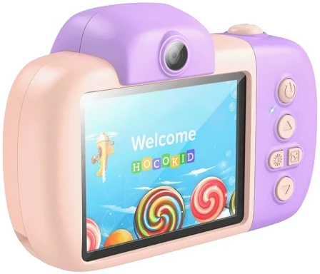 Hoco Decija kamera DV201 Pink 2 IPS LCD, 32 MPx, FullHD, miD,47g,USB-C - Slika 2