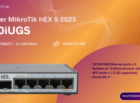 MikroTik Ruter E60iUGS hEX S, 5 x GB LAN/1 x WAN/2.5GbE SFP + USB3.