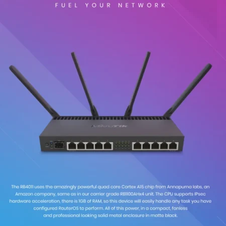 MikroTik Ruter OS L5 RB4011iGS+5HacQ2HnD-IN, WiFi Router, Dual Band 1733Mb/s, 10x RJ45 1000Mb/s, 1x