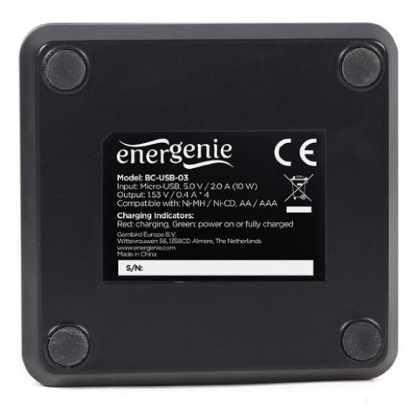 BC-USB-03 Gembird USB Type-C punjac AA/AAA baterija - Slika 4
