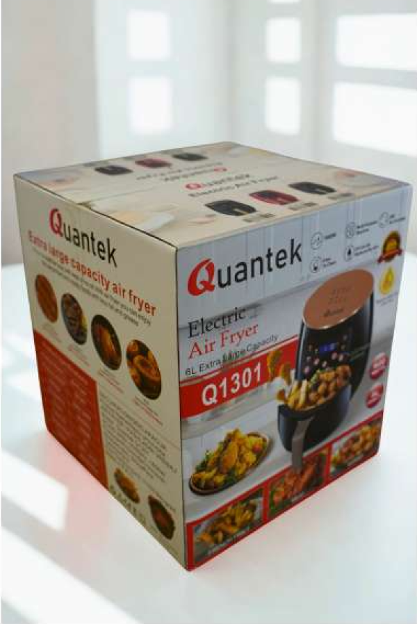 QUANTEK Air fryer sa tajmerom LCD, Q1301BK 6l 1600W Crna,touch kontrola,tajmer