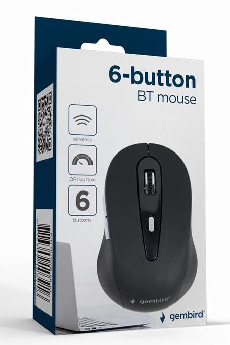 MUSWB-6B-01 Gembird Bezicni BLUETOOTH mis opticki USB 800-1600Dpi black 95mm - Slika 4