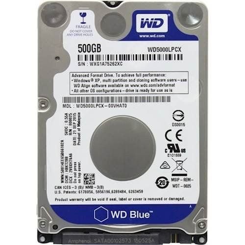 HDD 2.5 * 500GB WD5000LPCX WD BLUE 5400RPM 16MB SATA3 7mm - Slika 2