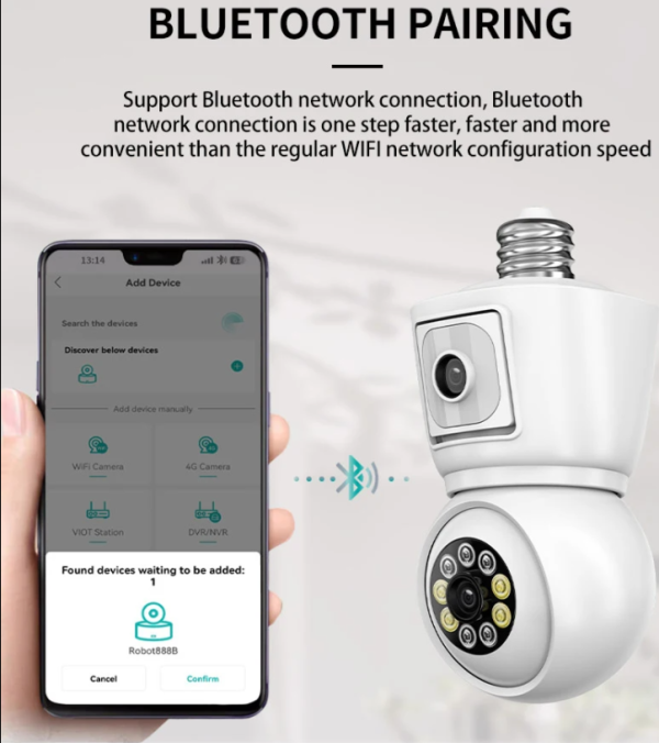 CAM-IP6MP-Q3 GMB PTZ kamera 6mpix microSD iCSee xmeye Two-way voice 2x3,6mm SIJALICNO GRLO E27 - Slika 4