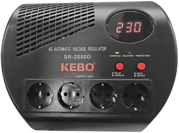 Kebo Stabilizator napona 2000VA 1200W,Crna,Displej - Slika 2