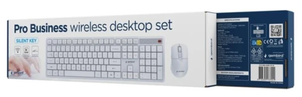 KBS-WMS-01-W Gembird Silent Key Pro Business bežièni desktop set, bela, US raspored - Slika 3