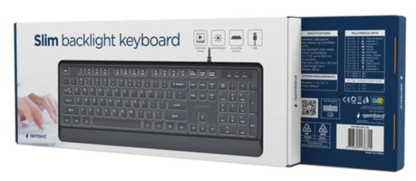 KB-UML-04 Gembird Tanka žièana osvetljena tastatura, crna, US raspored - Slika 4