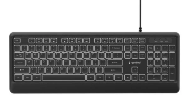 KB-UML-04 Gembird Tanka žièana osvetljena tastatura, crna, US raspored - Slika 2
