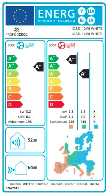 Klima ureðaj PROFILOCOOL ICSD-12WI WHITE 12000BTU A++ Inverter Wifi/Bela/Smile