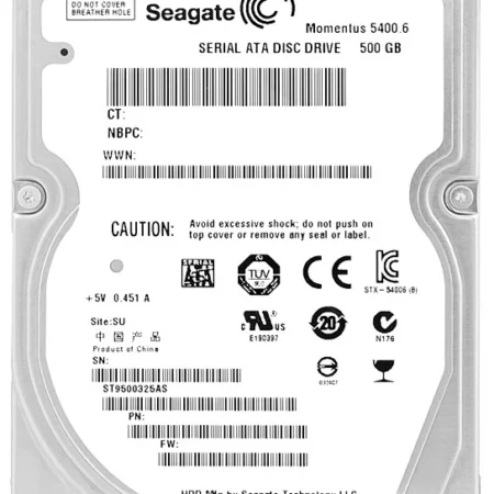 HDD 2.5 * 500GB ST9500325AS SEAGATE 5400rpm 8mb SATA 9.5mm