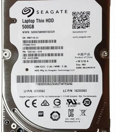 HDD 2.5 * 500GB ST500LT012 SEAGATE 5400rpm 16mb SATA 9.5mm