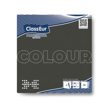 Salvete 38×38, 2-sl, 40kom x 30pak (1200 salveta), Crna CLASS EUR