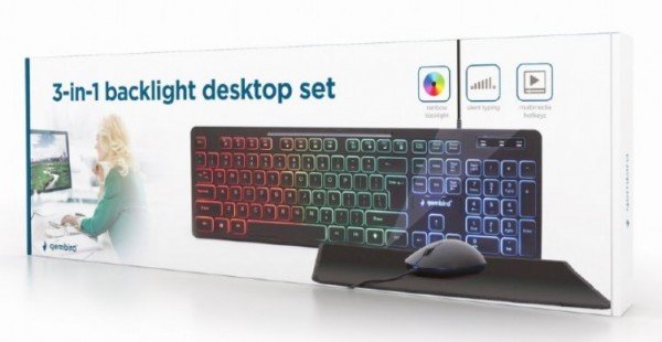 KBS-UML-01 Gembird 3-in-1 backlight set tastatura, mis i podloga FO - Slika 4