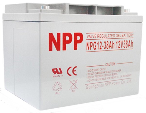 NPP NPG12V-38Ah, GEL BATTERY, C20=38AH, T14,197*165*174*174, 11KG, Light grey - Slika 2