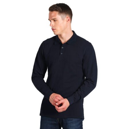 AZZURRO II LSL, pamučna polo majica dugih rukava, 180 g/m2, plava