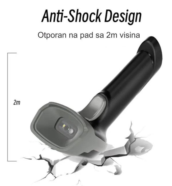 POS-BS1100R GMB 2d CMOS barcode scanner,barkod skener, 2000mAh, BT/WiFi - Slika 3
