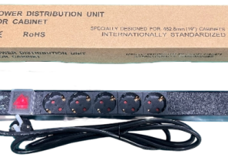 ExeLink Razvodni PDU panel za rack 19 in, sa 5 uticnih mesta, kabl 2m (aluminijum) EXE116