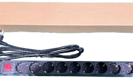 ExeLink Razvodni PDU panel za rack 19 in, sa 10 uticnih mesta, kabl 2m (aluminijum)
