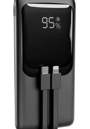 PB10-PD20-LCD-01 Gembird 20 W prenosni punjaè sa brzim punjenjem i integrisanim kablovima, 10000 mAh