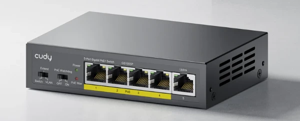 CUDY GS1005P 2.0 Switch Gigabit RJ45 PoE portovi 30 W IEEE 802.3at/af - Slika 3