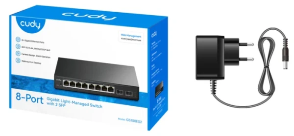 Cudy GS108ES2 V1.0 Switch 8× GbE, 2× 1.25G SFP Extend Mode VLAN Mode - Slika 2