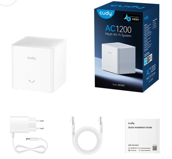Cudy M1200 1-pack V 2.0 Mesh 867 Mbps + 300 Mbps 4-Stream Dual-Band Wi-Fi 5 - Slika 4